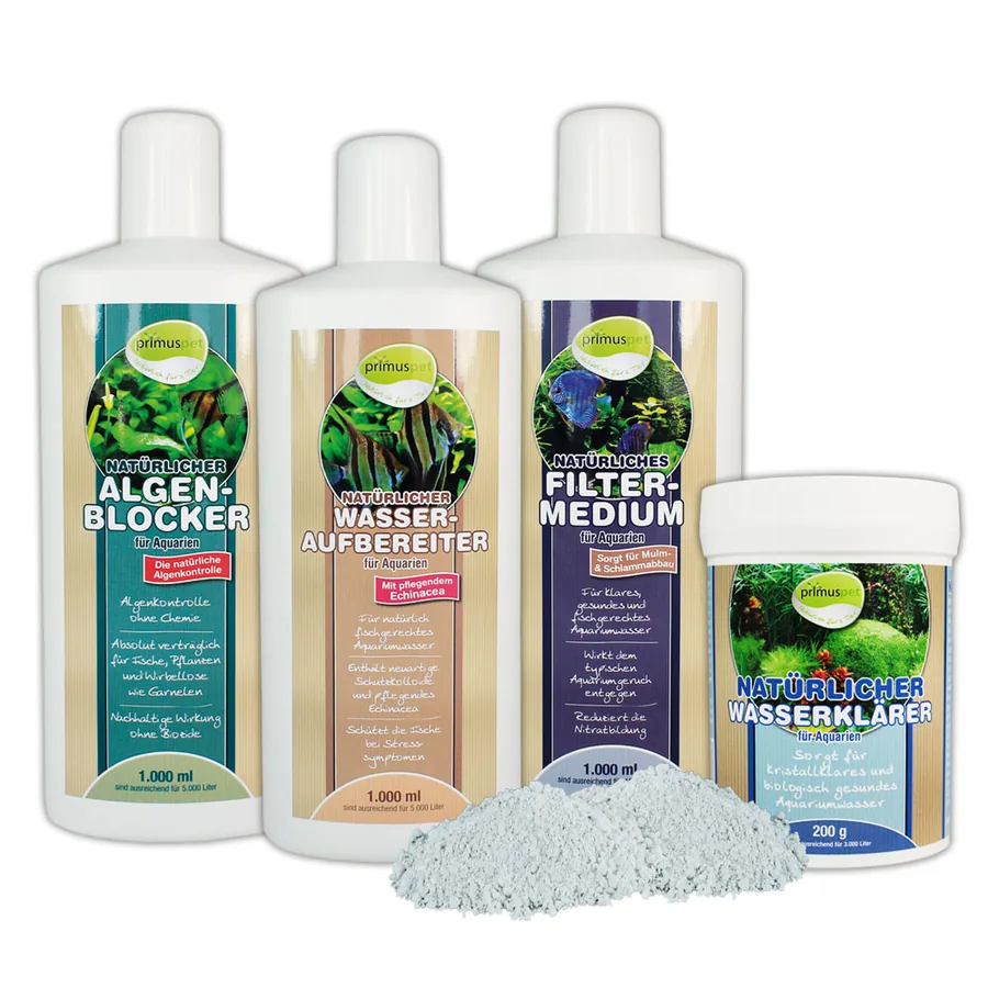 Natürliches 4er Pflegeset für Ihr Aquarium